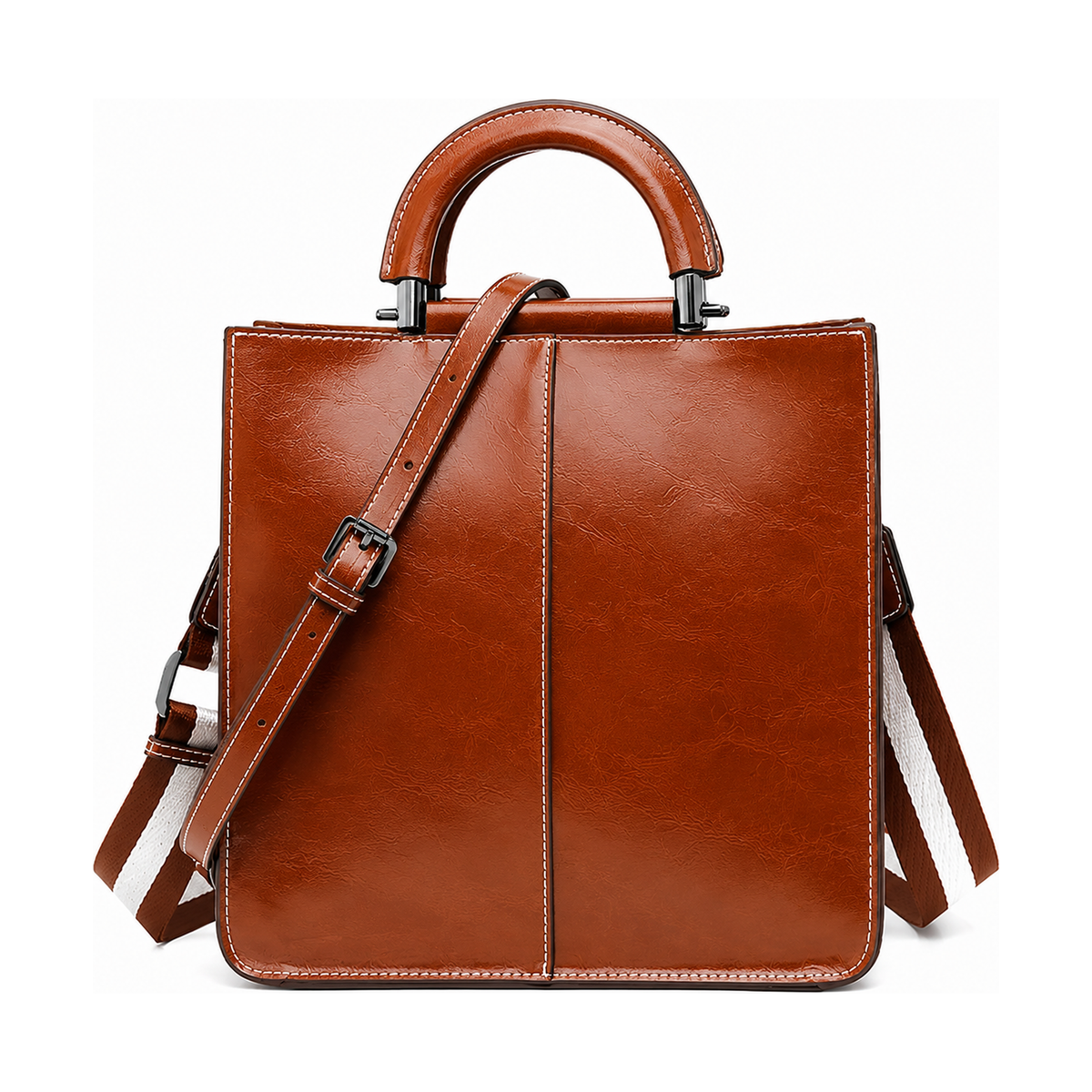 ELARA OIL WAX LEATHER TOTE BAG