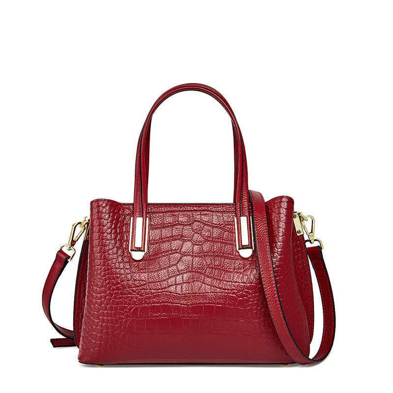 CAMILLE CROCODILE-EMBOSSED LEATHER TOTE BAG