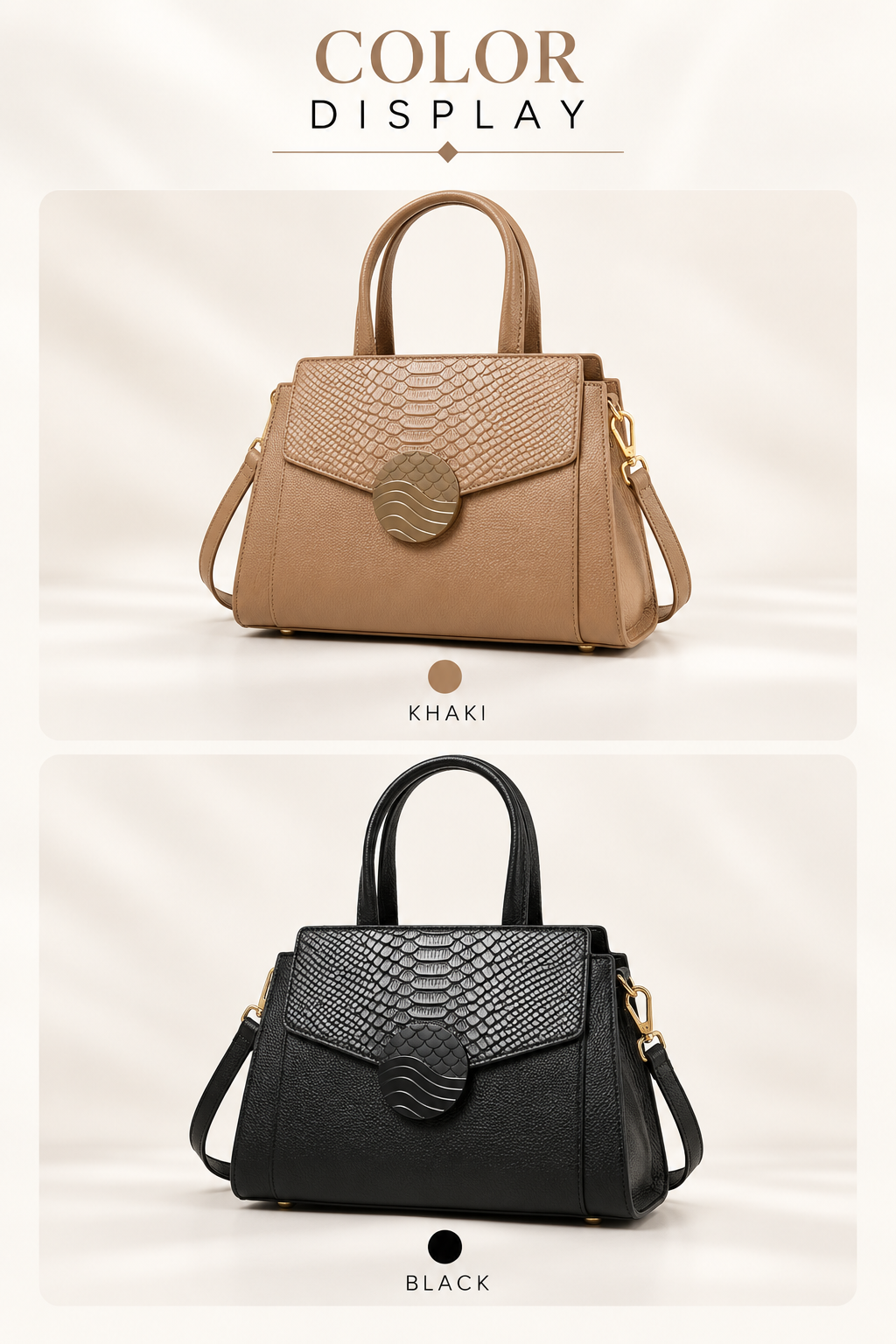 MARGOT CROCODILE-EMBOSSED LEATHER SATCHEL