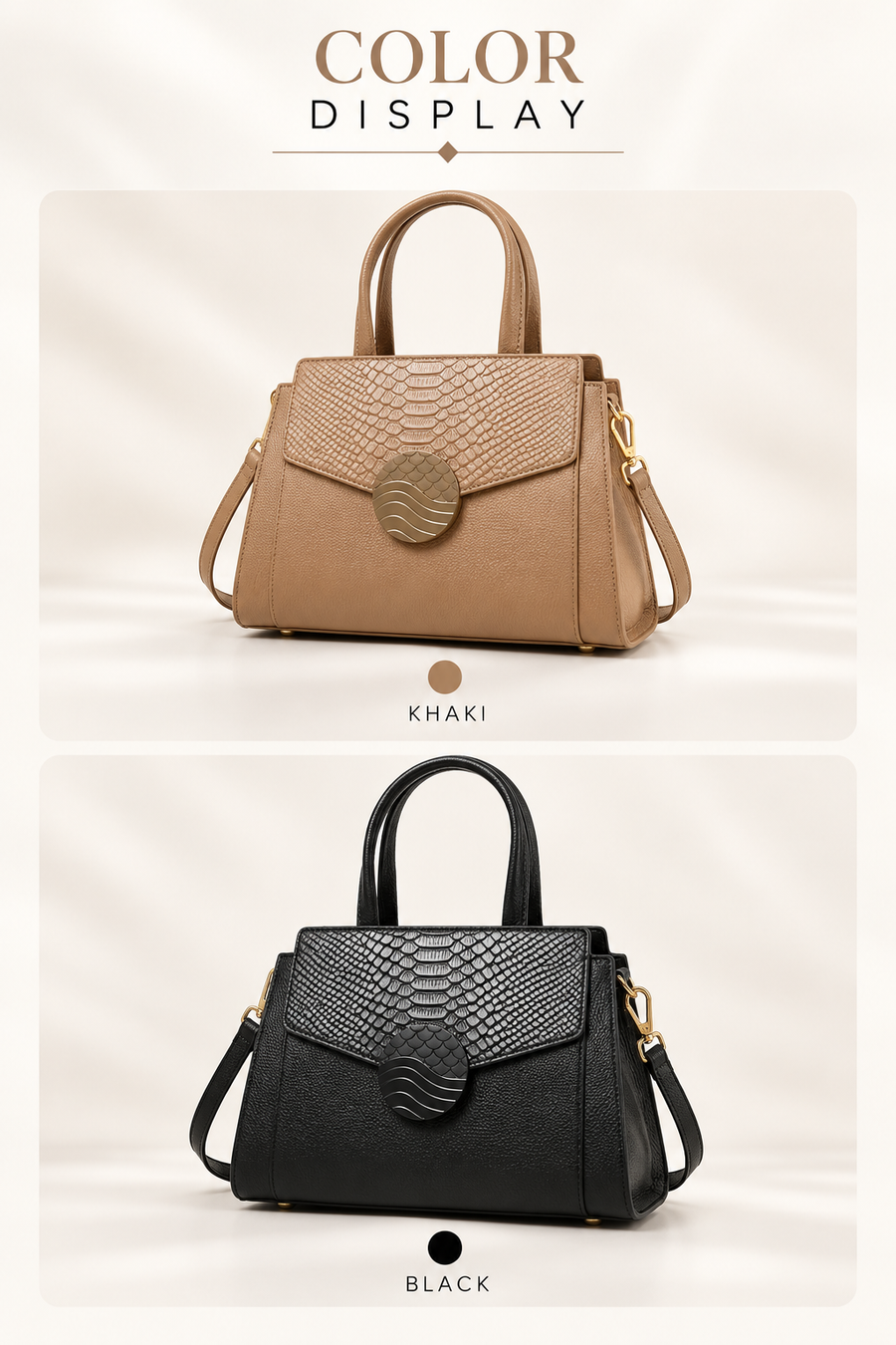 MARGOT CROCODILE-EMBOSSED LEATHER SATCHEL