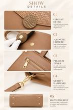 MARGOT CROCODILE-EMBOSSED LEATHER SATCHEL