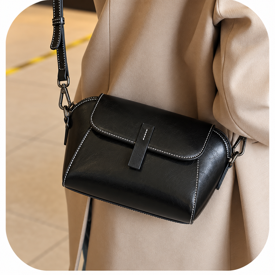 AMELIA LEATHER SHELL SHOULDER BAG
