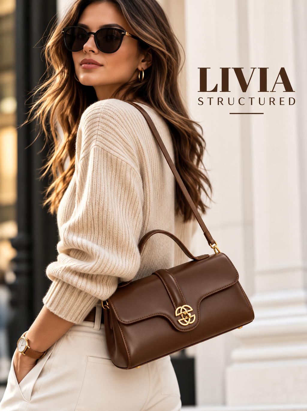 LIVIA STRUCTURED LEATHER CROSSBODY BAG