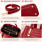 CAMILLE CROCODILE-EMBOSSED LEATHER TOTE BAG