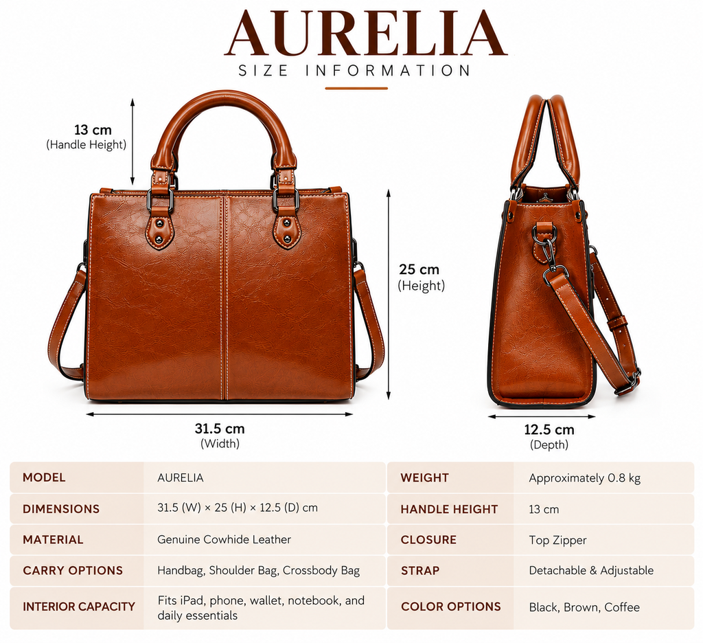 AURELIA PREMIUM LEATHER TOTE BAG