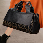 SIENNA LEATHER LEOPARD BOSTON BAG