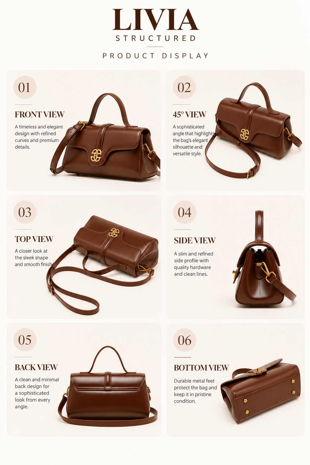 LIVIA STRUCTURED LEATHER CROSSBODY BAG