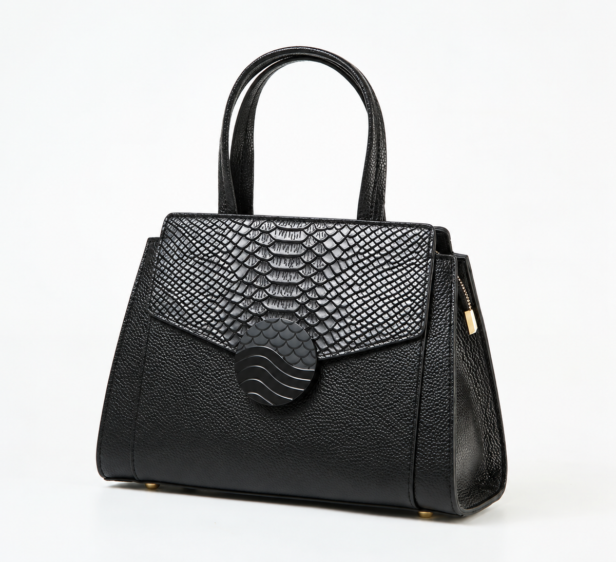 MARGOT CROCODILE-EMBOSSED LEATHER SATCHEL