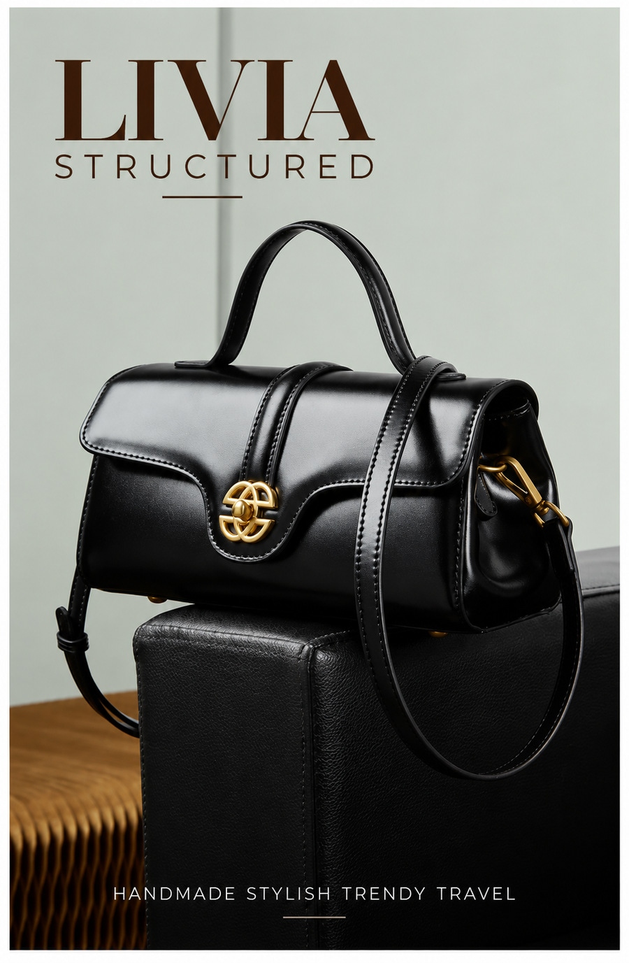 LIVIA STRUCTURED LEATHER CROSSBODY BAG