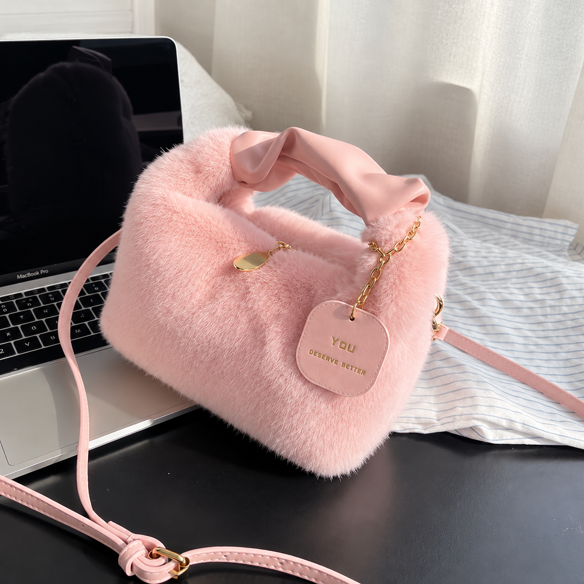ELISE PLUSH SHOULDER BAG