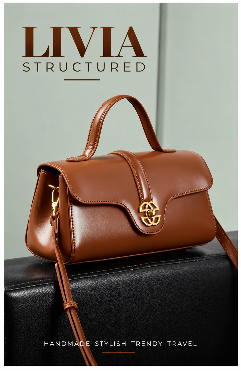 LIVIA STRUCTURED LEATHER CROSSBODY BAG
