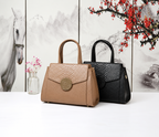 MARGOT CROCODILE-EMBOSSED LEATHER SATCHEL