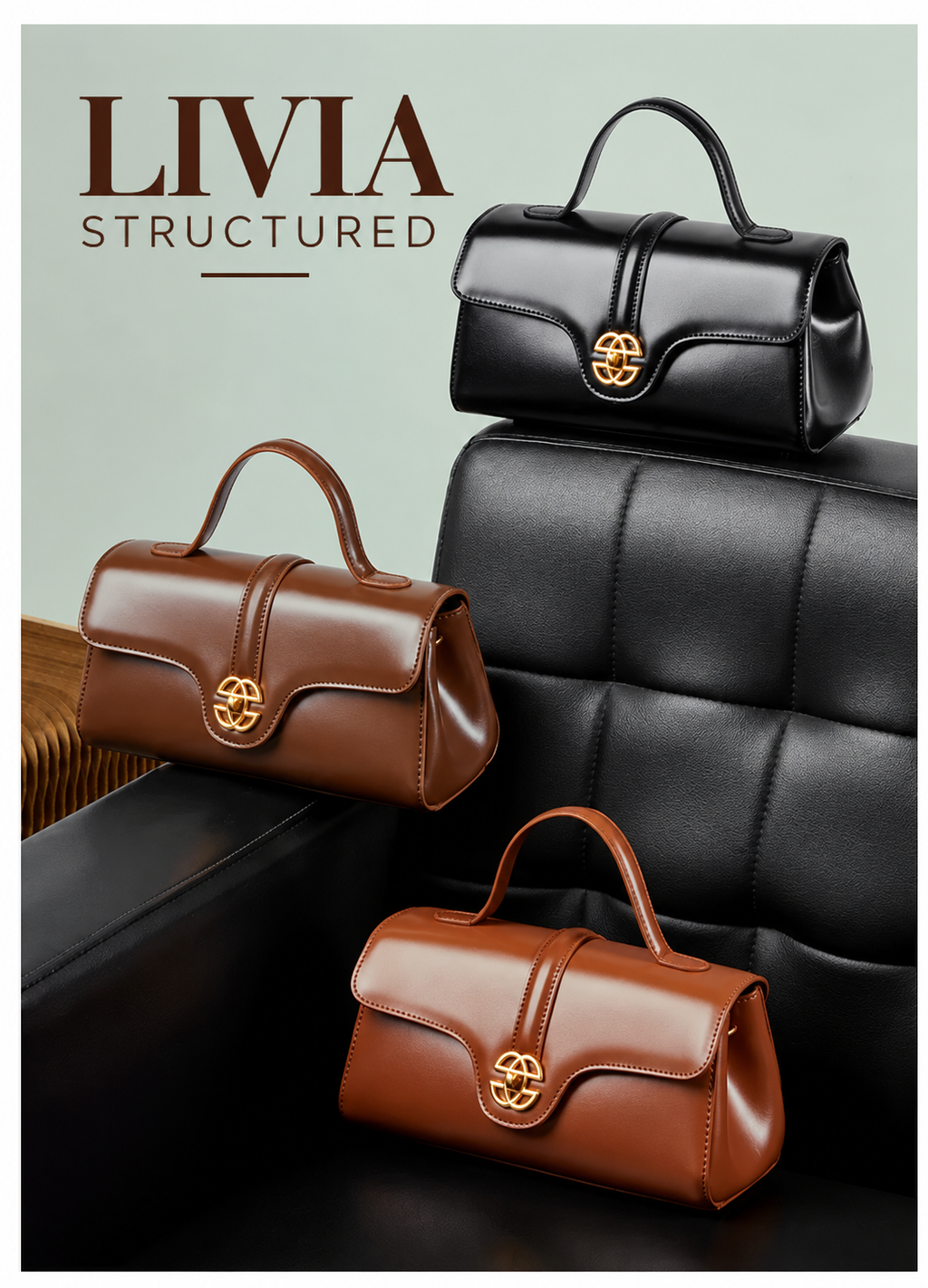 LIVIA STRUCTURED LEATHER CROSSBODY BAG